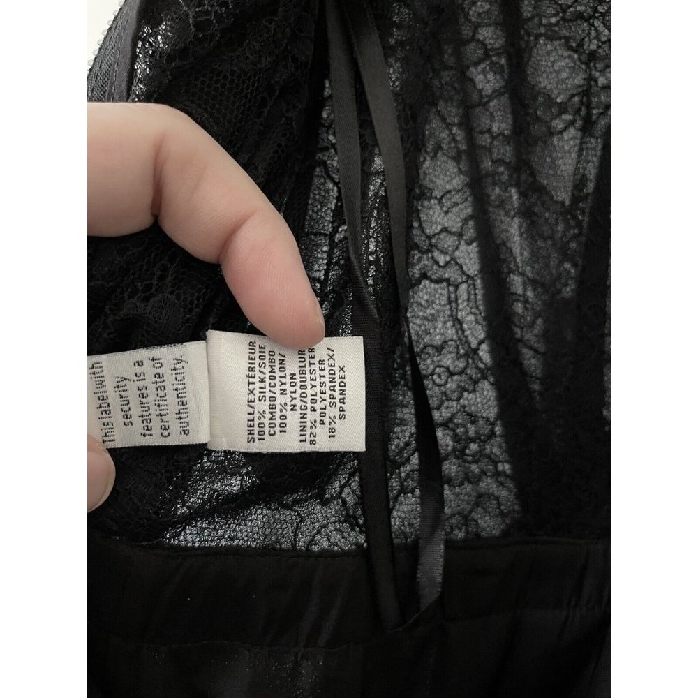 DVF Diane Von Furstenberg Holli Silk Black Dress - Size 2 - Picture 14 of 15